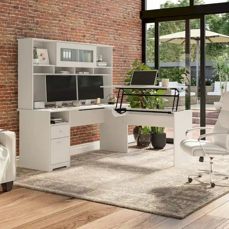 72W Home Office Computer Desk with Drawers by