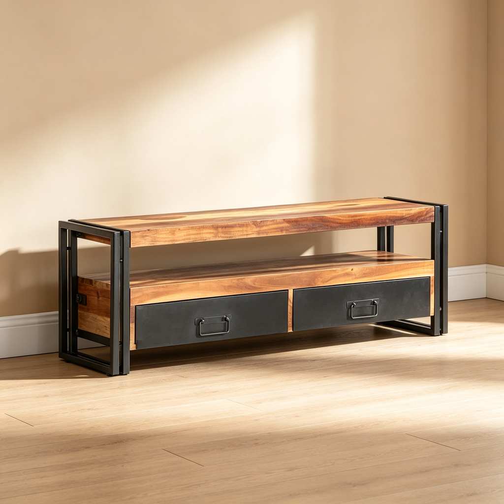 TV Stand 47.2x11.8x15.7 Solid Wood with Finish