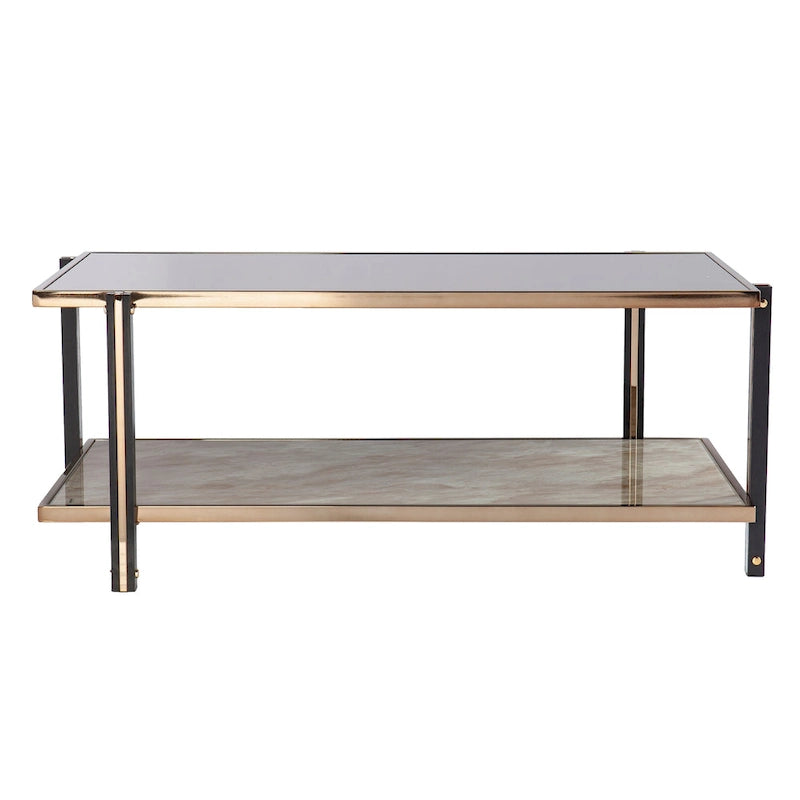 Champagne Metal with Smoked Mirror Coffee Table