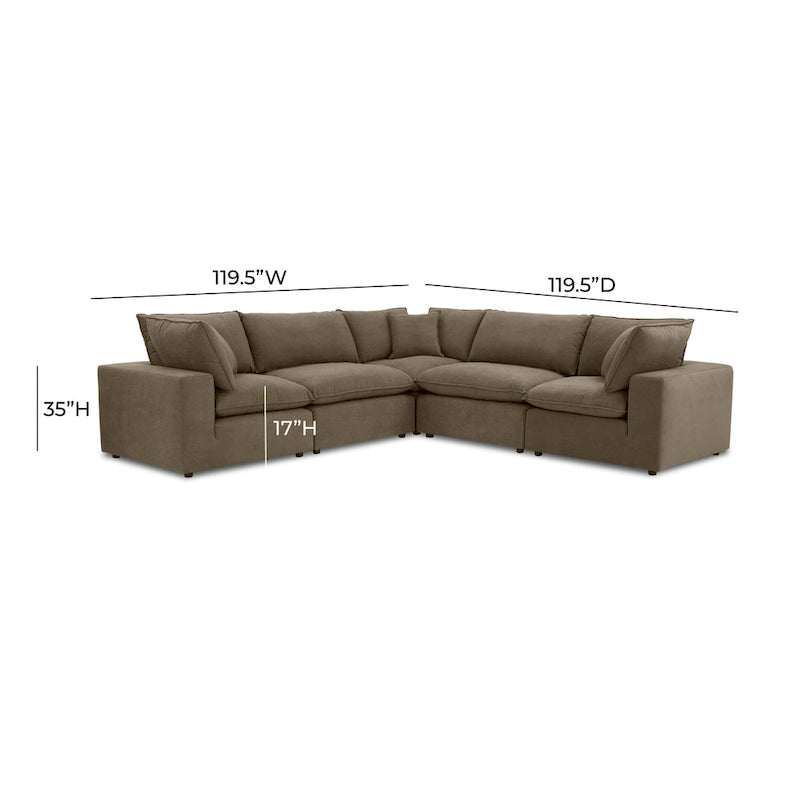 Modular 5 Piece L-Sectional