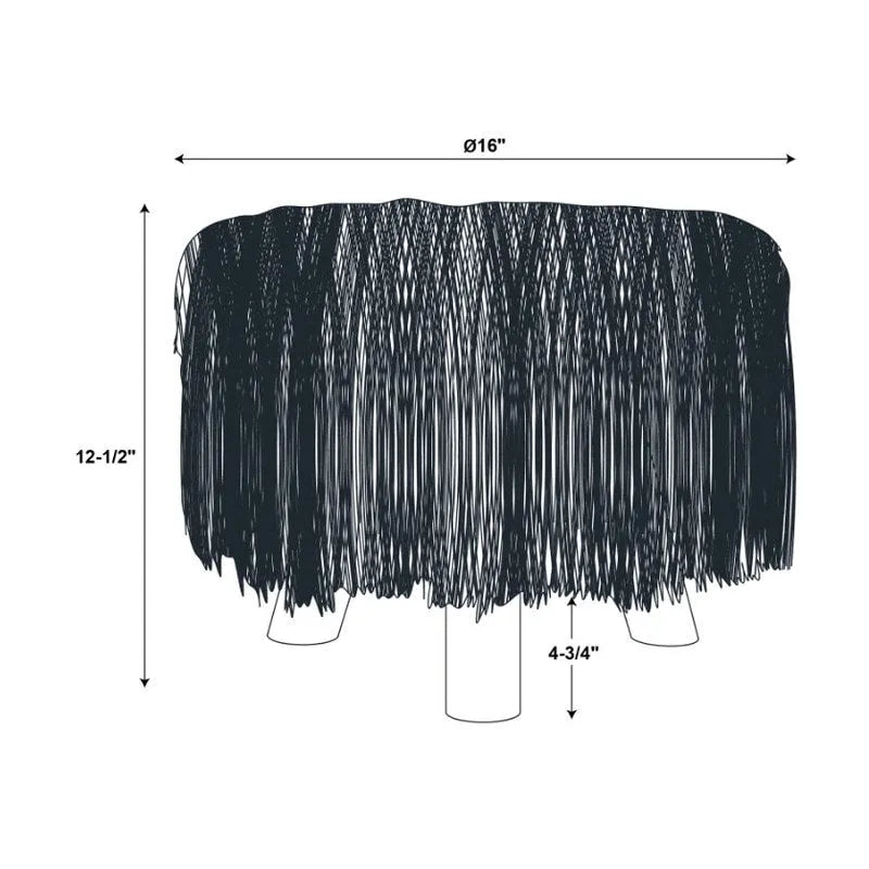 White Shag Faux Fur Ottoman