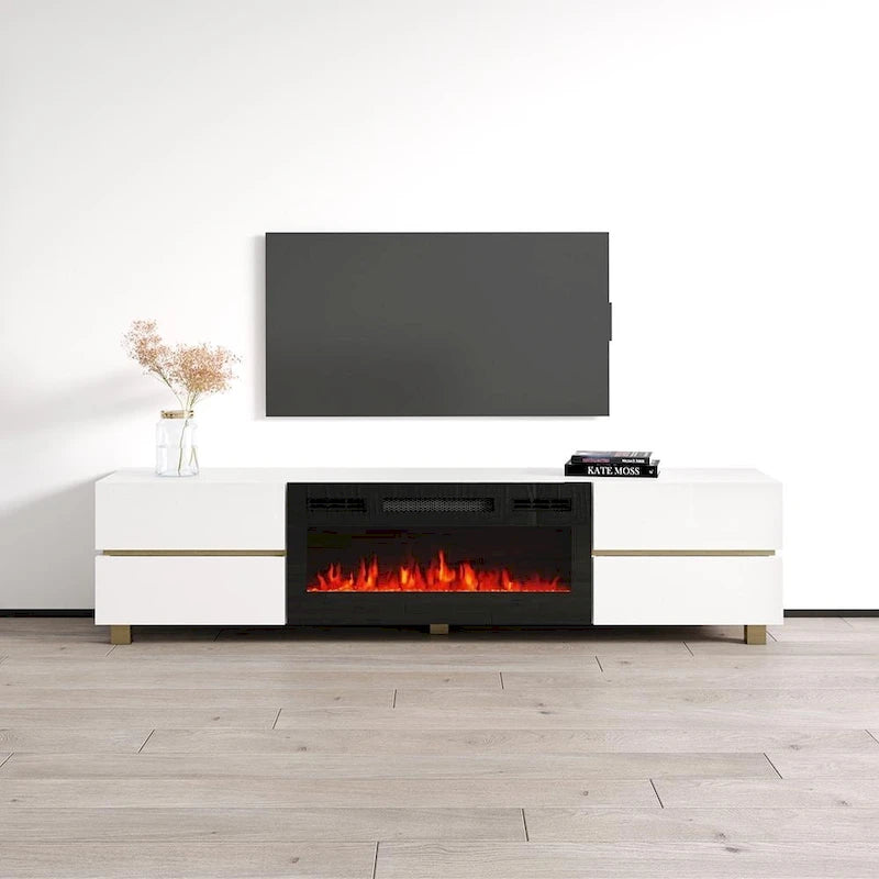 01 BL-EF Fireplace TV Stand