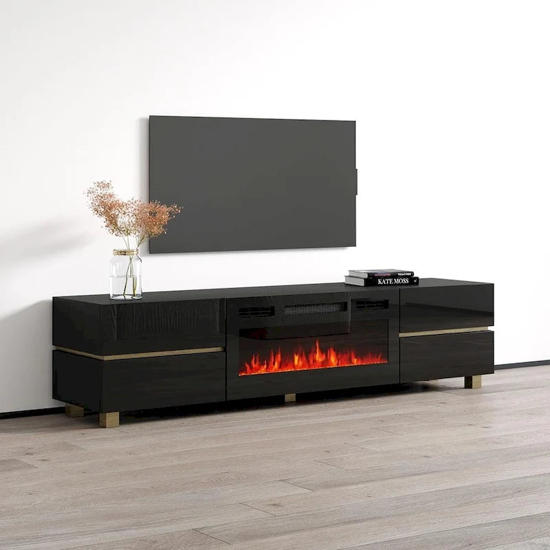 01 BL-EF Fireplace TV Stand