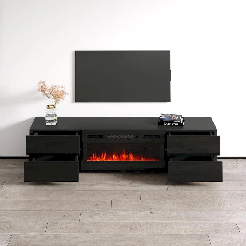 01 BL-EF Fireplace TV Stand