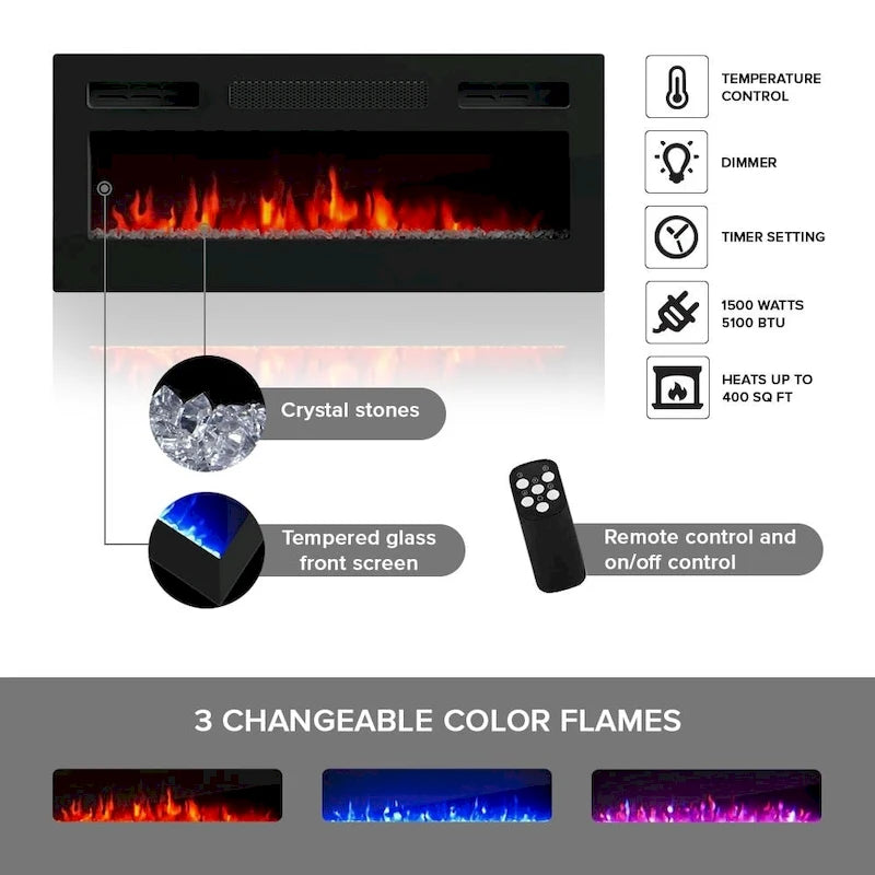 01 BL-EF Fireplace TV Stand