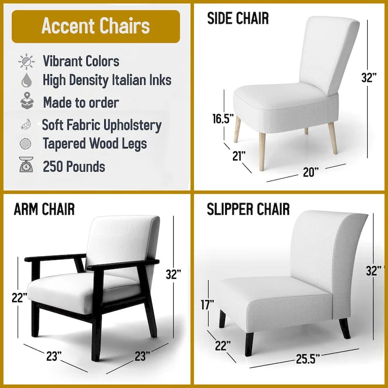 Colorful Abstract Painting Strokes II Upholstered Modern Accent Chair and Arm Chair