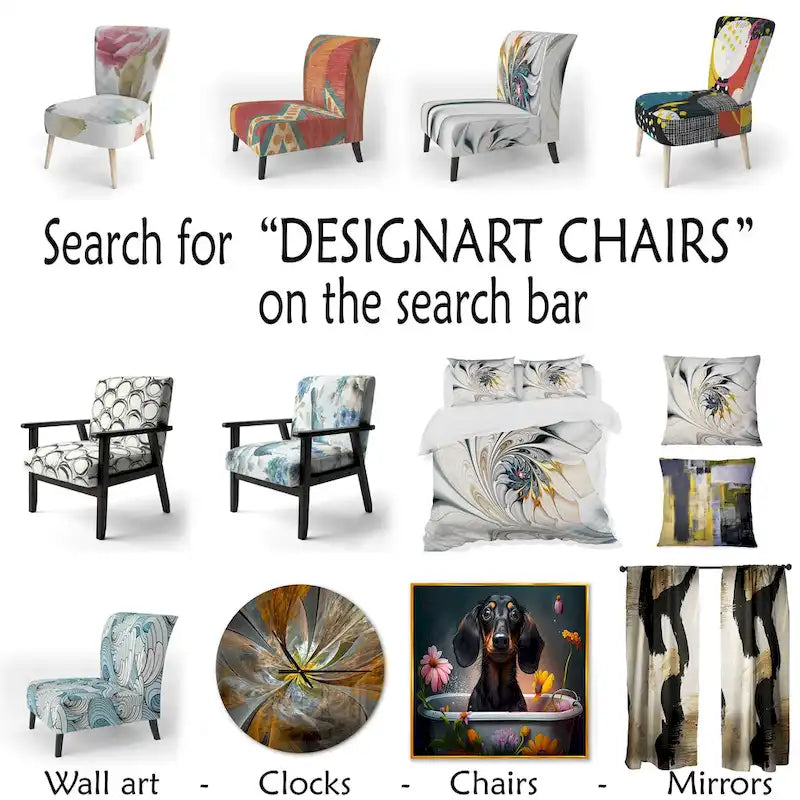 Colorful Abstract Painting Strokes II Upholstered Modern Accent Chair and Arm Chair