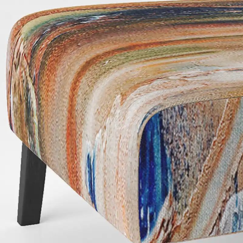 Colorful Abstract Painting Strokes II Upholstered Modern Accent Chair and Arm Chair