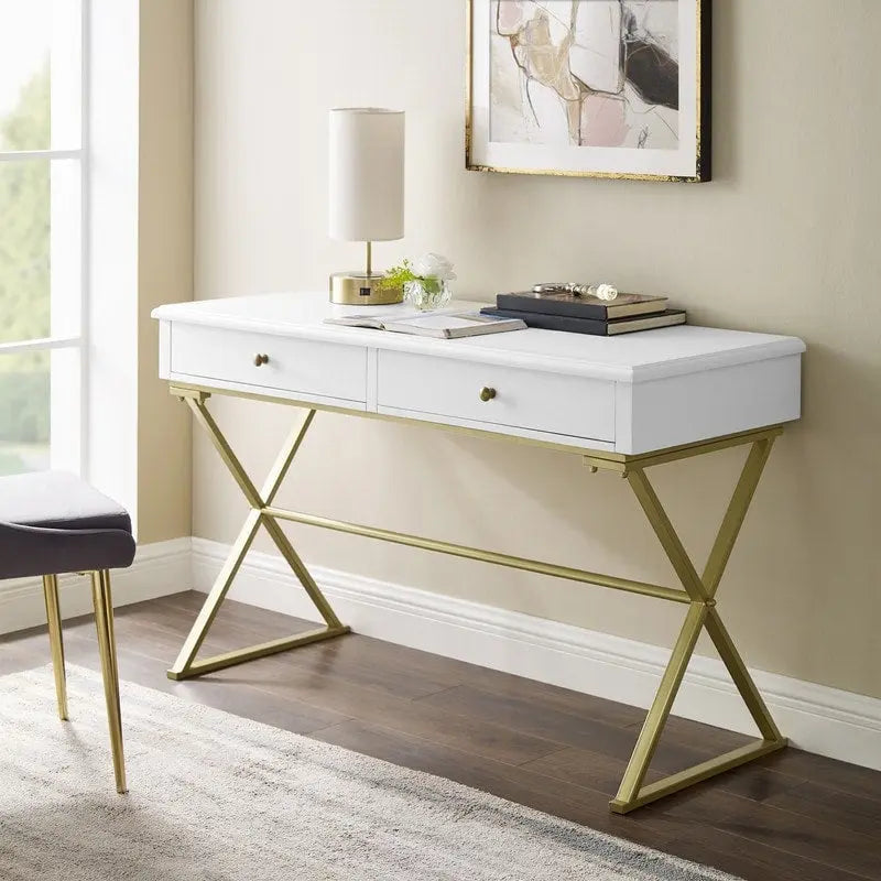 Two-Drawer Campaign Desk
