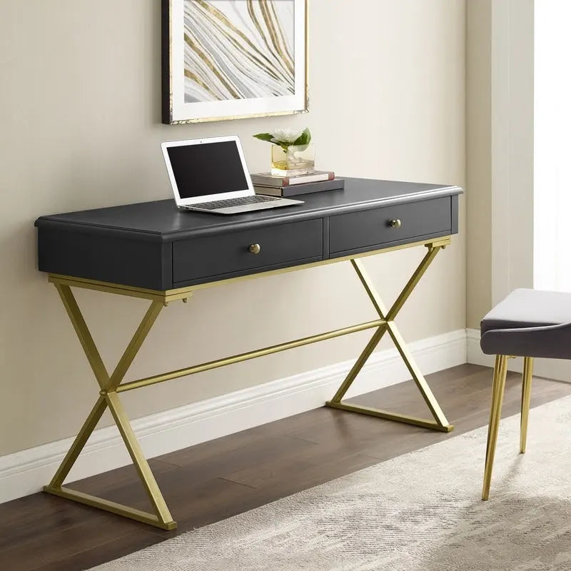 Two-Drawer Campaign Desk