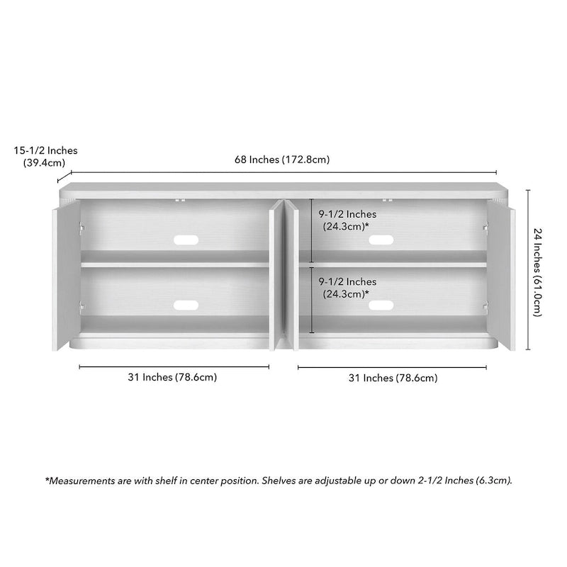 Rectangular TV Stand for TV's up to 75 - 68 Wide