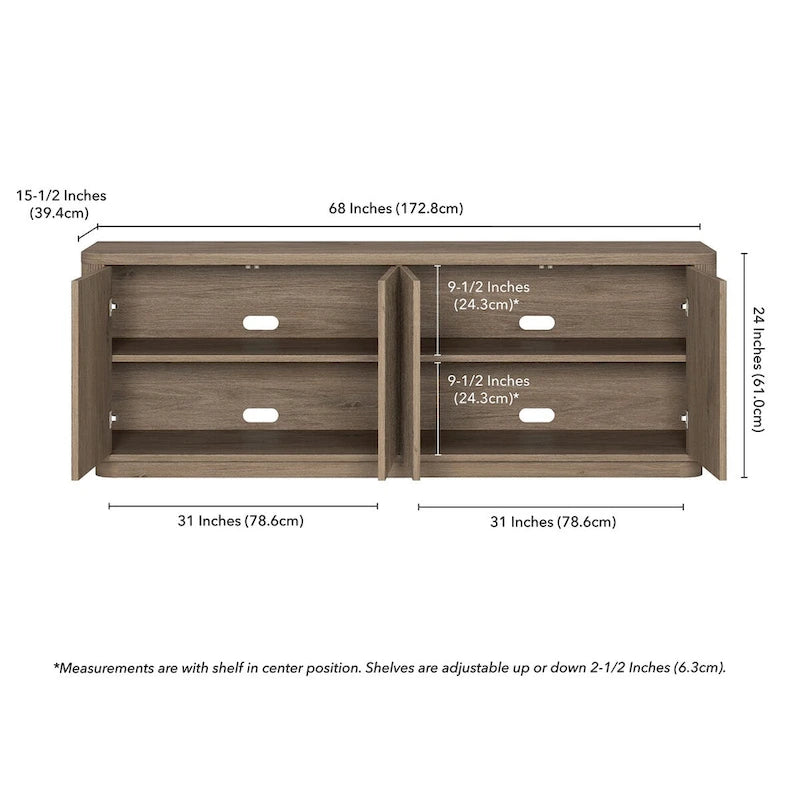 Rectangular TV Stand for TV's up to 75 - 68 Wide