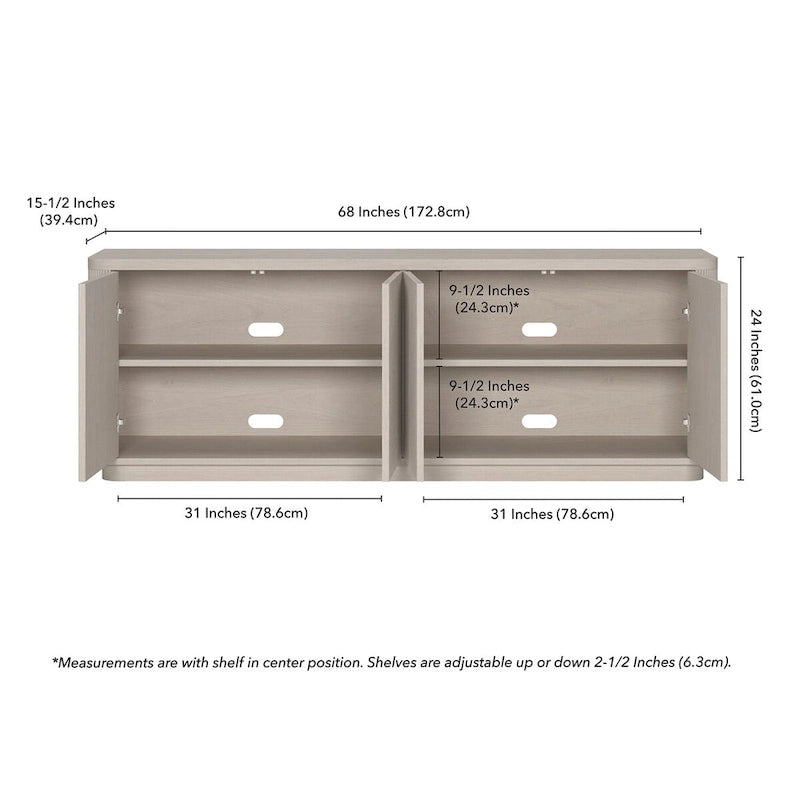 Rectangular TV Stand for TV's up to 75 - 68 Wide