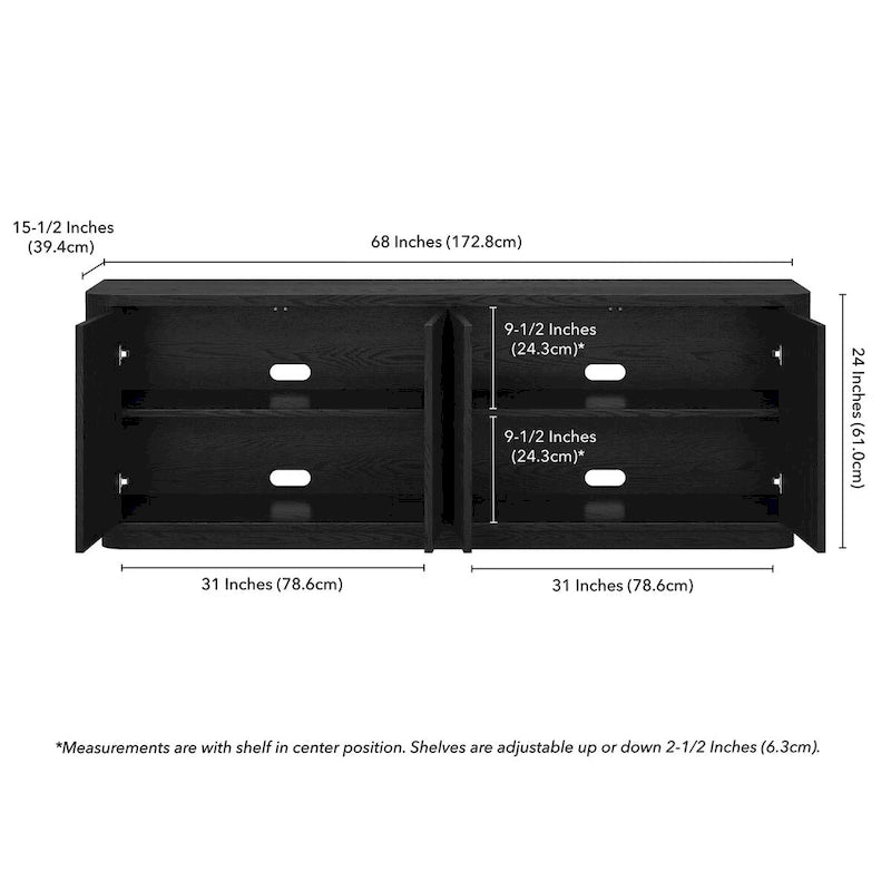 Rectangular TV Stand for TV's up to 75 - 68 Wide