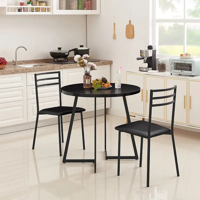 31.5 Round Dining Table Modern Leisure Table with Metal Leg