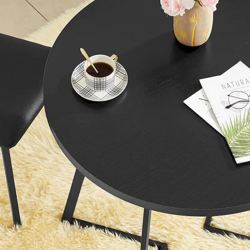 31.5 Round Dining Table Modern Leisure Table with Metal Leg
