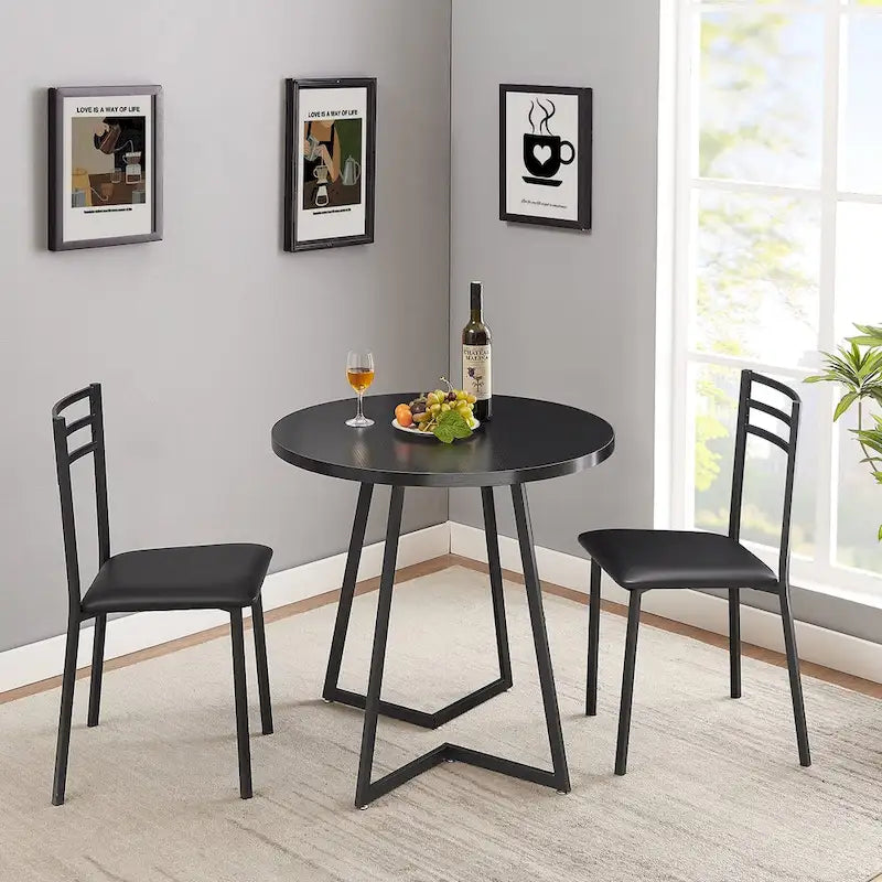 31.5 Round Dining Table Modern Leisure Table with Metal Leg