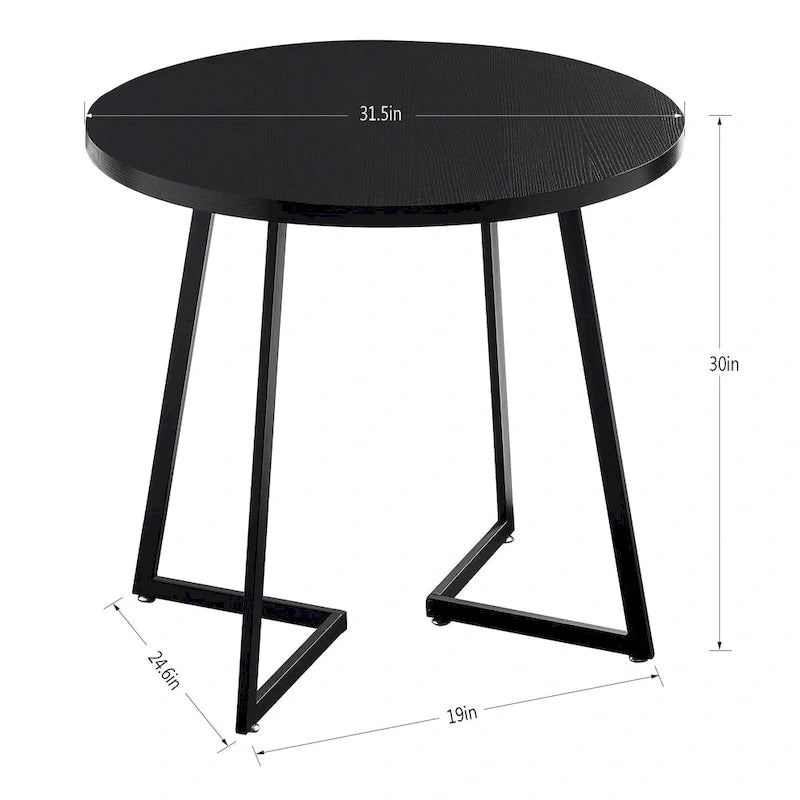 31.5 Round Dining Table Modern Leisure Table with Metal Leg
