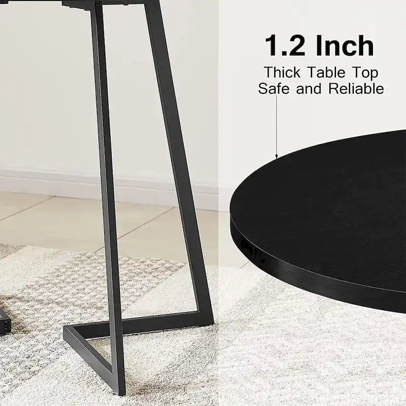 31.5 Round Dining Table Modern Leisure Table with Metal Leg