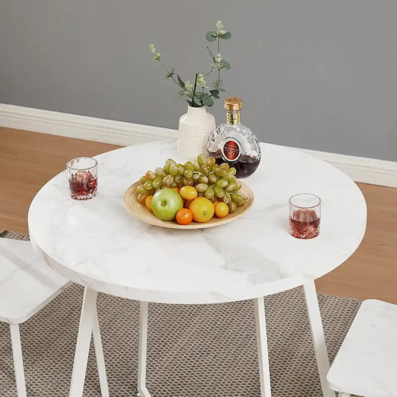 31.5 Round Dining Table Modern Leisure Table with Metal Leg
