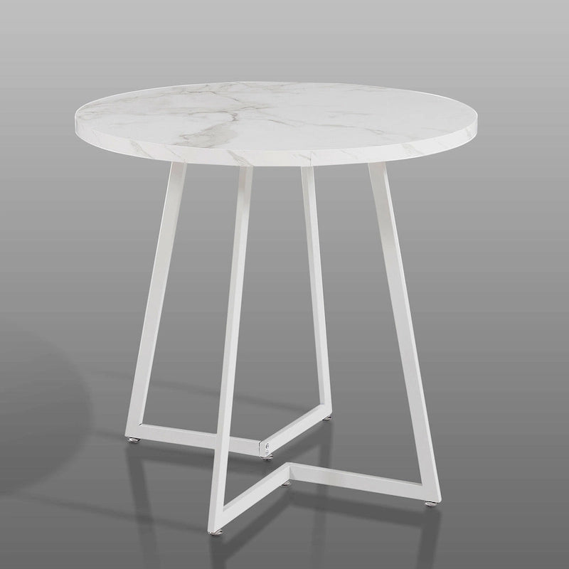 31.5 Round Dining Table Modern Leisure Table with Metal Leg