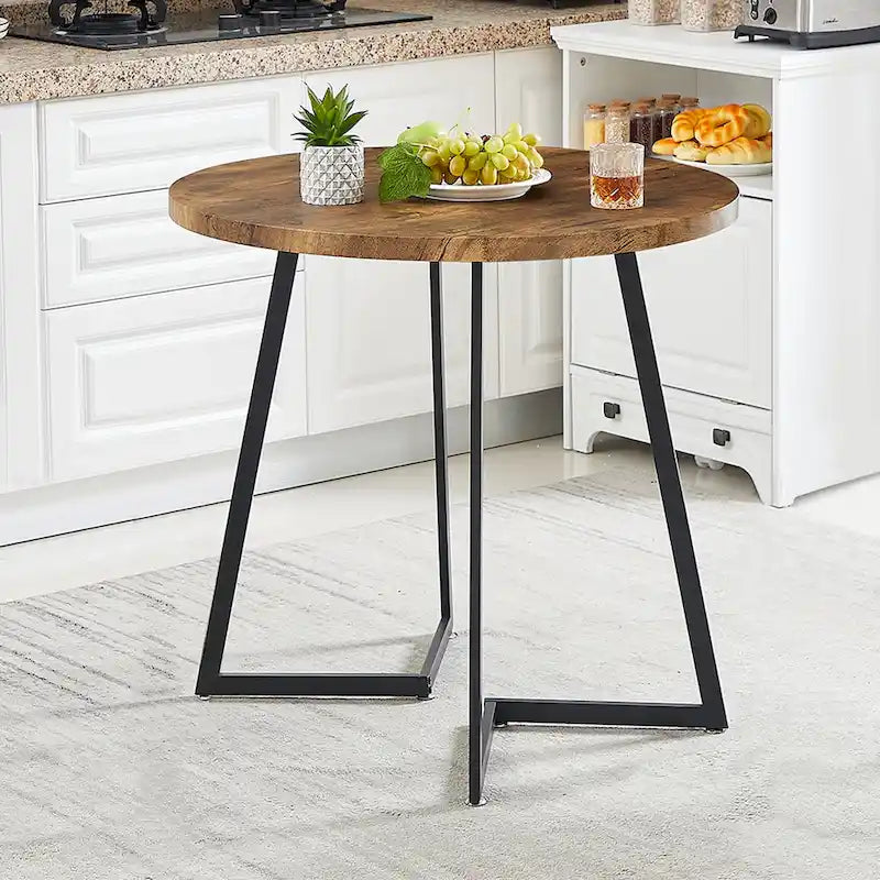31.5 Round Dining Table Modern Leisure Table with Metal Leg