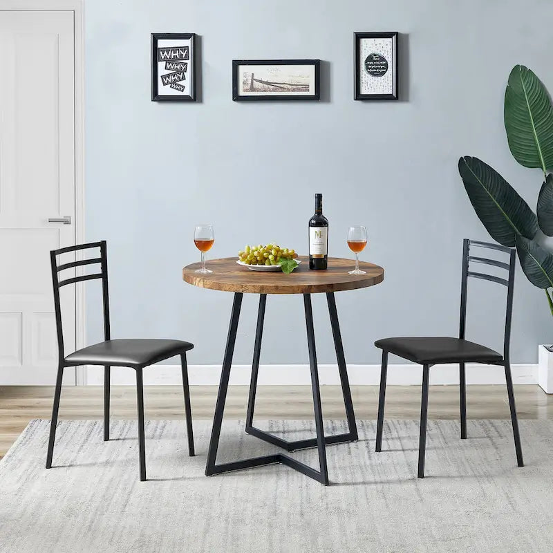 31.5 Round Dining Table Modern Leisure Table with Metal Leg