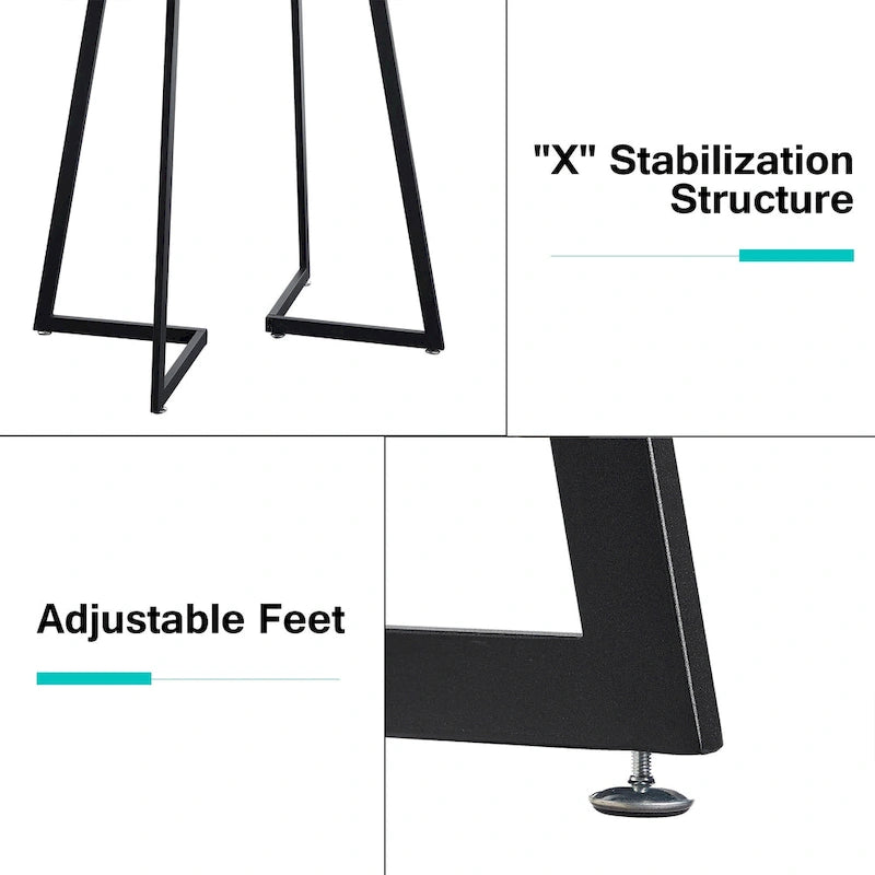 31.5 Round Dining Table Modern Leisure Table with Metal Leg