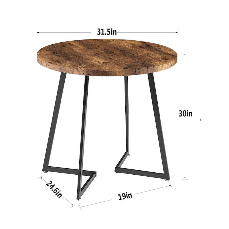 31.5 Round Dining Table Modern Leisure Table with Metal Leg