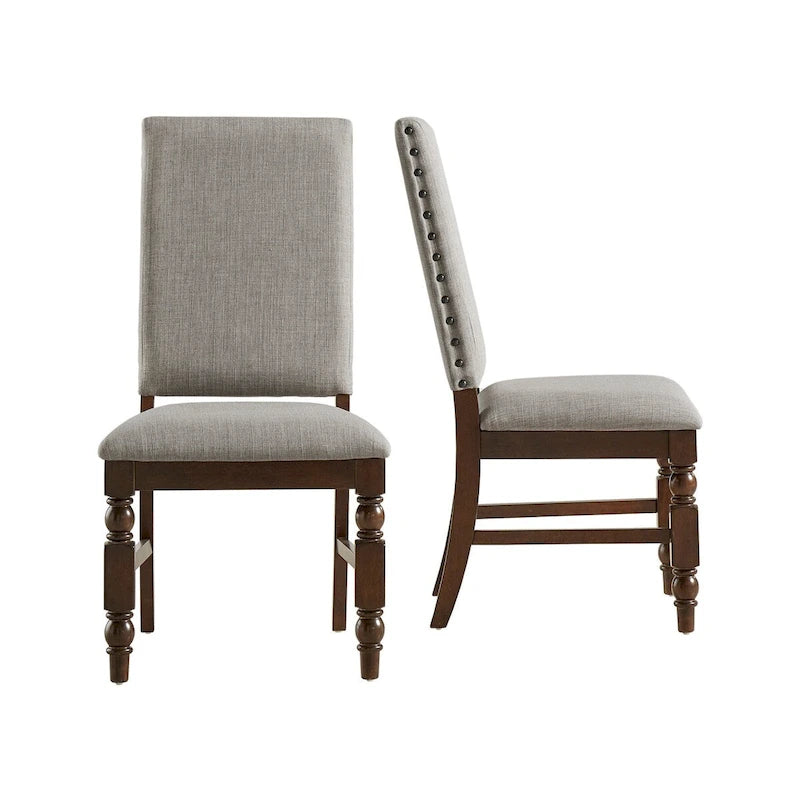 Nailhead Upholstered Dining Chairs (Set of 2)