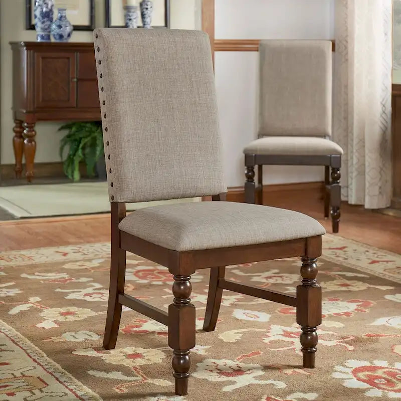 Nailhead Upholstered Dining Chairs (Set of 2)