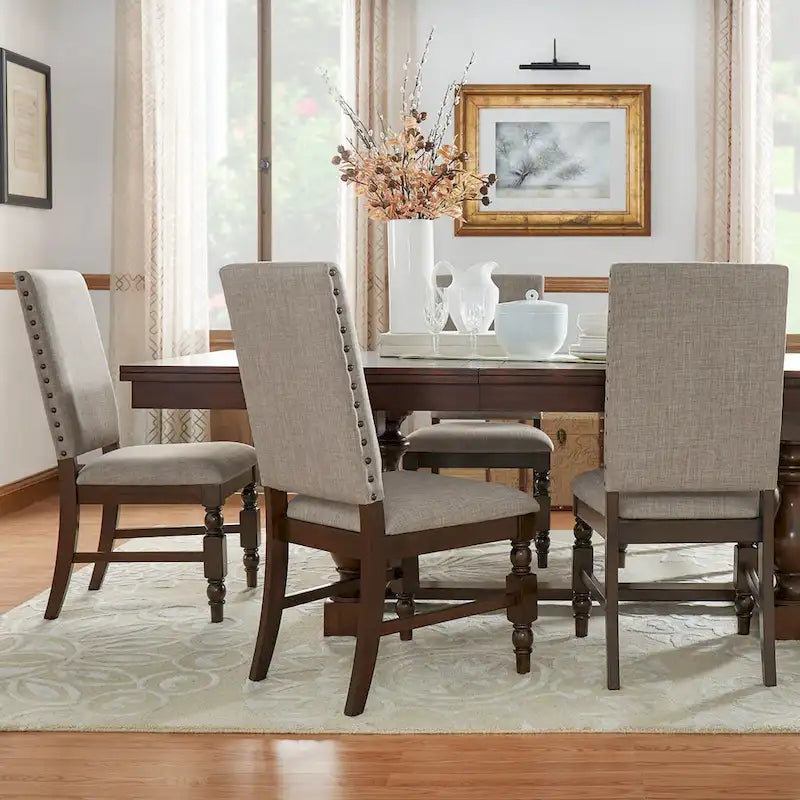 Nailhead Upholstered Dining Chairs (Set of 2)