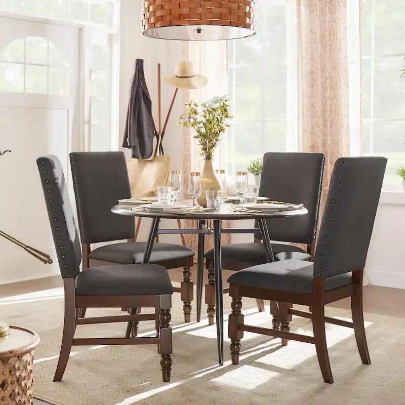 Nailhead Upholstered Dining Chairs (Set of 2)