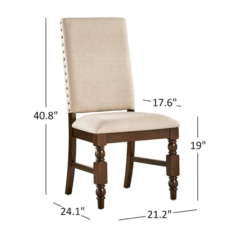 Nailhead Upholstered Dining Chairs (Set of 2)