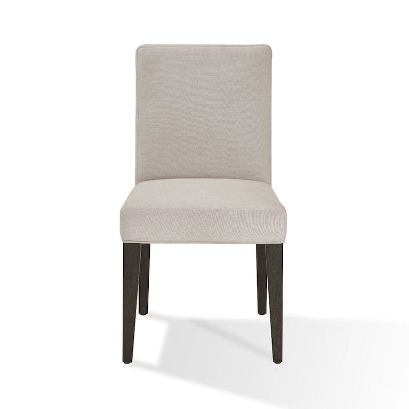 19 Inch Parson Style Dining Chair, Rubberwood, Set of 2, Light Gray