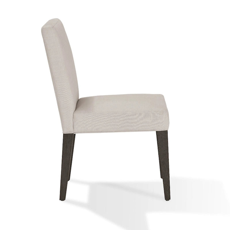 19 Inch Parson Style Dining Chair, Rubberwood, Set of 2, Light Gray