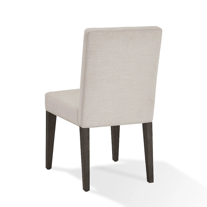 19 Inch Parson Style Dining Chair, Rubberwood, Set of 2, Light Gray